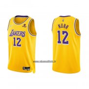 Maillot Los Angeles Lakers Kendrick Nunn NO 12 75th Anniversary 2021-22 Jaune