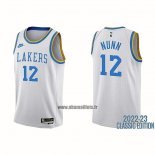 Maillot Los Angeles Lakers Kendrick Nunn NO 12 Classic 2022-23 Blanc