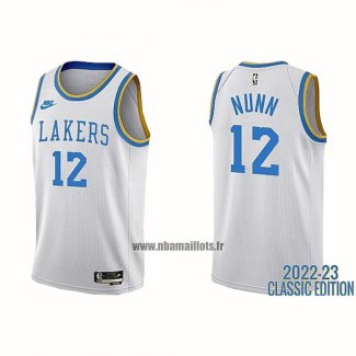 Maillot Los Angeles Lakers Kendrick Nunn NO 12 Classic 2022-23 Blanc