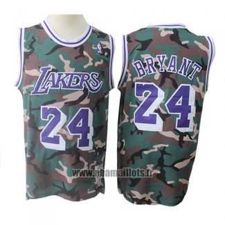 Maillot Los Angeles Lakers Kobe Bryant No 24 Camuflaje Vert