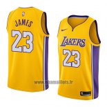 Maillot Los Angeles Lakers Lebron James No 23 Icon 2018 Jaune