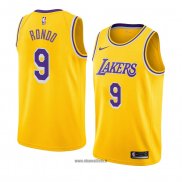 Maillot Los Angeles Lakers Rajon Rondo No 9 Icon 2018-19 Jaune