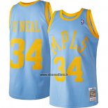 Maillot Los Angeles Lakers Shaquille O'neal NO 34 Mitchell & Ness 2001-02 Bleu