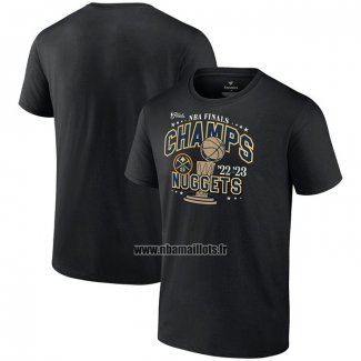 Maillot Manche Courte Denver Nuggets 2023 NBA Finals Champions Slip Trophy Noir