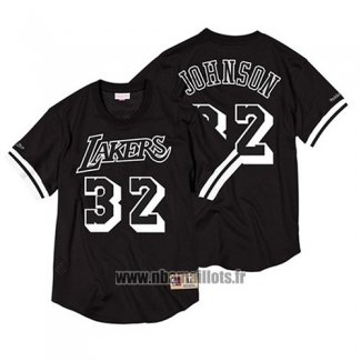 Maillot Manche Courte Los Angeles Lakers Magic Johnson No 32 Noir