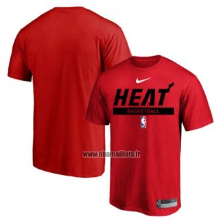 Maillot Manche Courte Miami Heat Practice Performance 2022-23 Rouge