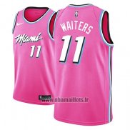 Maillot Miami Heat Dion Waiters No 11 Earned 2018-19 Rosa