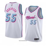 Maillot Miami Heat Duncan Robinson No 55 Ville 2017-18 Blanc