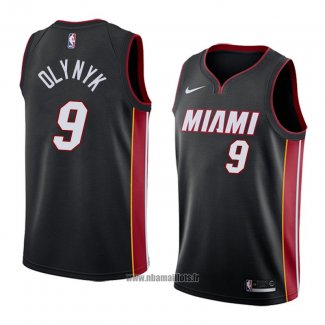 Maillot Miami Heat Kelly Olynyk No 9 Icon 2018 Noir