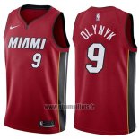 Maillot Miami Heat Kelly Olynyk No 9 Statement 2017-18 Rouge