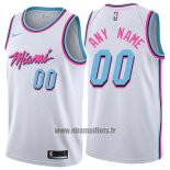 Maillot Miami Heat Personnalise 2017-18 Blanc