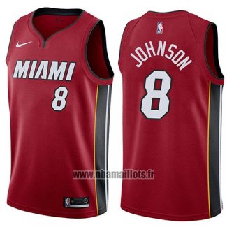 Maillot Miami Heat Tyler Johnson No 8 Statement 2017-18 Rouge