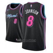 Maillot Miami Heat Tyler Johnson No 8 Ville 2018-19 Noir