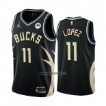 Maillot Milwaukee Bucks Brook Lopez NO 11 Statement 2022-23 Noir