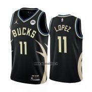 Maillot Milwaukee Bucks Brook Lopez NO 11 Statement 2022-23 Noir