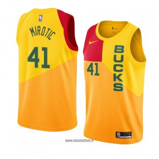 Maillot Milwaukee Bucks Nikola Mirotic No 41 Ville 2018-19 Jaune