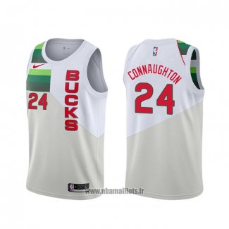 Maillot Milwaukee Bucks Pat Connaughton NO 24 Earned Blanc