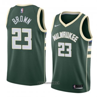 Maillot Milwaukee Bucks Sterling Brown No 23 Icon 2018 Vert