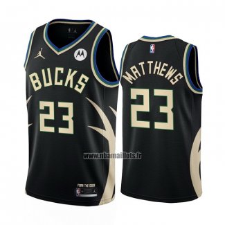 Maillot Milwaukee Bucks Wesley Matthews NO 23 Statement 2022-23 Noir