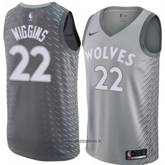 Maillot Minnesota Timberwolves Andrew Wiggins No 22 Ville 2018 Gris