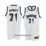 Maillot Minnesota Timberwolves Kevin Garnett No 21 Retro Blanc