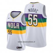 Maillot New Orleans Pelicans E'twaun Moore No 55 Ville Edition Blanc