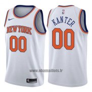 Maillot New York Knicks Enes Kanter No 00 Association 2017-18 Blanc