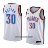 Maillot Oklahoma City Thunder Deonte Burton No 30 Association 2018 Blanc