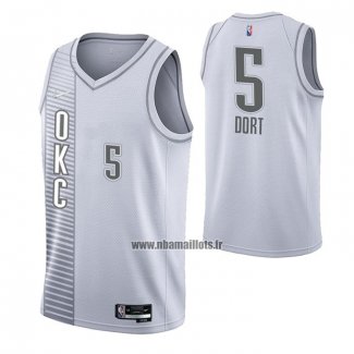 Maillot Oklahoma City Thunder Luguentz Dort NO 5 Ville 2021-22 Blanc