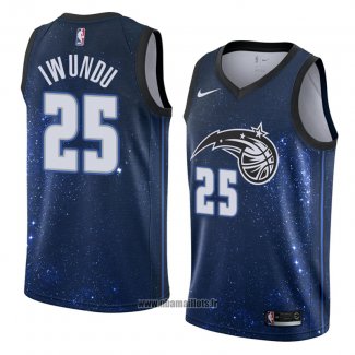 Maillot Orlando Magic Wes Iwundu No 25 Ville 2018 Bleu