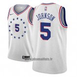 Maillot Philadelphia 76ers Amir Johnson No 5 Earned 2018-19 Gris