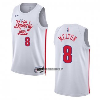 Maillot Philadelphia 76ers De'anthony Melton NO 8 Ville 2022-23 Blanc