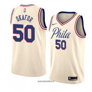 Maillot Philadelphia 76ers Emeka Okafor No 50 Ville 2018 Crema