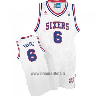 Maillot Philadelphia 76ers Julius Erving NO 6Retro Blanc