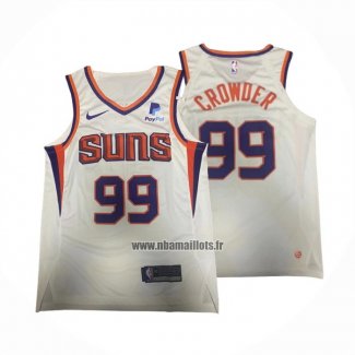 Maillot Phoenix Suns Jae Crowder NO 99 Association Authentique Blanc