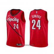 Maillot Portland Trail Blazers Anfernee Simons NO 24 Earned Rouge