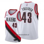 Maillot Portland Trail Blazers Anthony Tolliver No 43 Association Blanc
