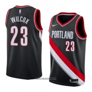 Maillot Portland Trail Blazers Cj Wilcox No 23 Icon 2018 Noir