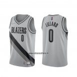 Maillot Portland Trail Blazers Damian Lillard No 0 Earned 2020-21 Gris