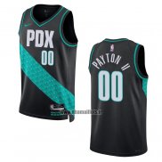 Maillot Portland Trail Blazers Gary Payton Ii NO 00 Ville 2022-23 Noir