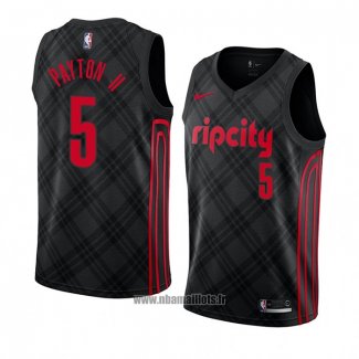 Maillot Portland Trail Blazers Gary Payton Ii No 5 Ville 2018 Noir