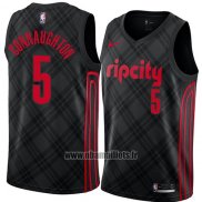 Maillot Portland Trail Blazers Pat Connaughton No 5 Ville 2018 Noir