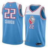 Maillot Sacramento Kings Bruno Caboclo No 22 Ville 2018 Bleu