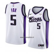 Maillot Sacramento Kings De'aaron Fox NO 5 Association 2023-24 Blanc