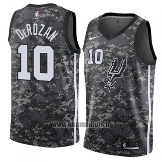 Maillot San Antonio Spurs Demar Derozan No 10 Ville 2018-19 Gris