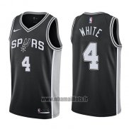 Maillot San Antonio Spurs Derrick White No 4 Swingman Icon 2017-18 Noir