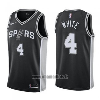 Maillot San Antonio Spurs Derrick White No 4 Swingman Icon 2017-18 Noir