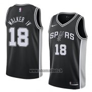 Maillot San Antonio Spurs Lonnie Walker Iv No 18 Icon 2017-18 Noir