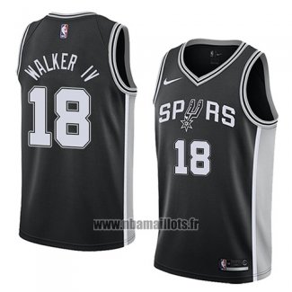 Maillot San Antonio Spurs Lonnie Walker Iv No 18 Icon 2017-18 Noir