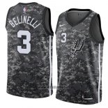 Maillot San Antonio Spurs Marco Belinelli No 3 Ville 2018 Gris